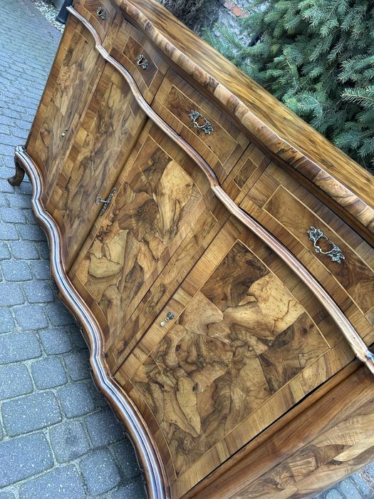 Antyczna Komoda Ludwikowska Ludwik Kredens Intarsja Po Renowacji !!