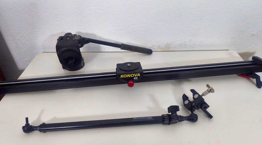 Slide panoramico para video com cabeça manfrotto