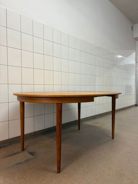 Stół okrągły dębowy rozkładany lata 60 vintage