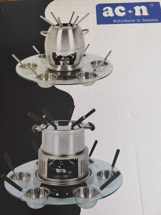 Fondue completo em Inox - com base giratória