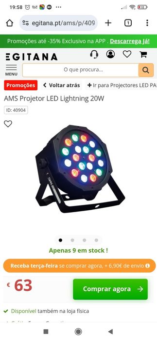 Projetor LED'S de várias cores