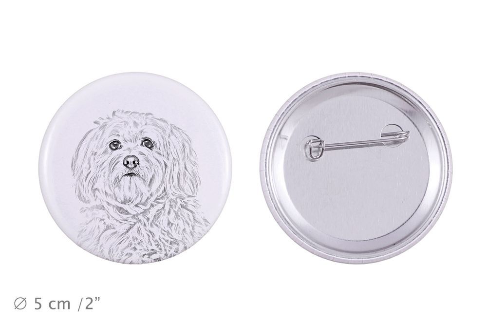 Hawańczyk przypinka z psem duża Art-Dog