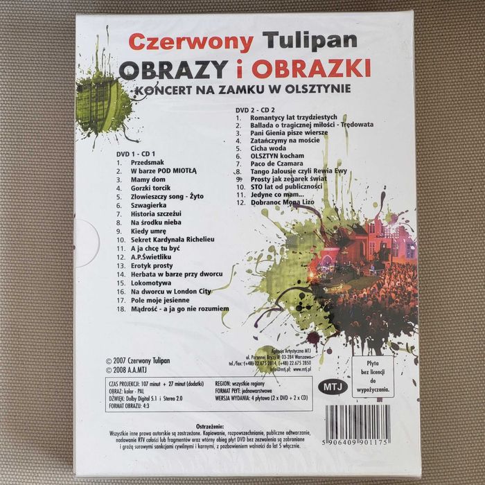 DVD CD Czerwony Tulipan Obrazy i obrazki Koncert na Zamku w Olsztynie