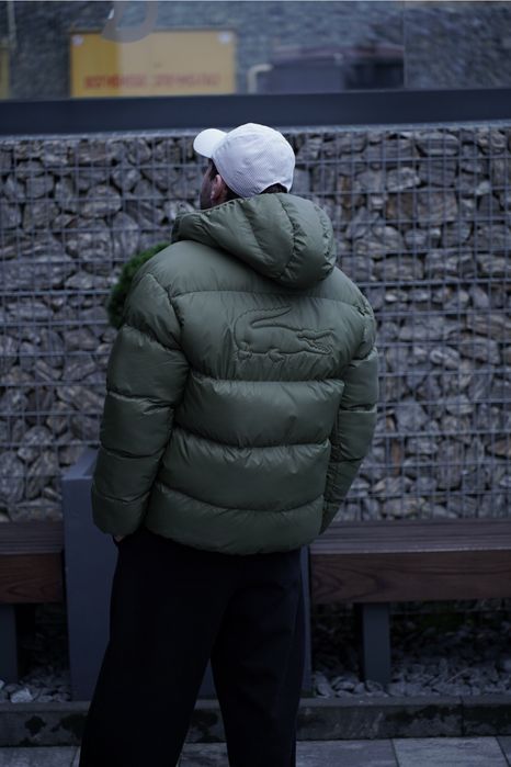 Lacoste двосторонній пуховик – велике лого, стиль на максимум