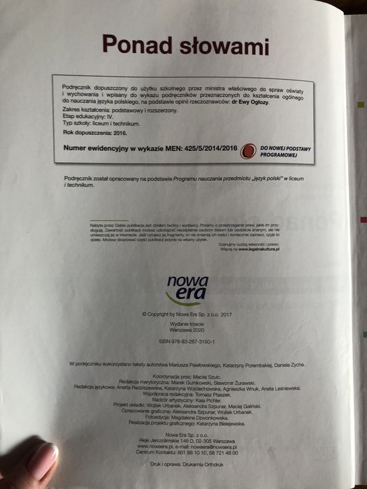 Ponad słowami - klasa 3