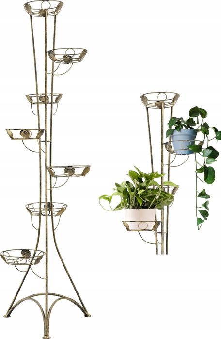 Metalowy kwietnik na 7 roślin