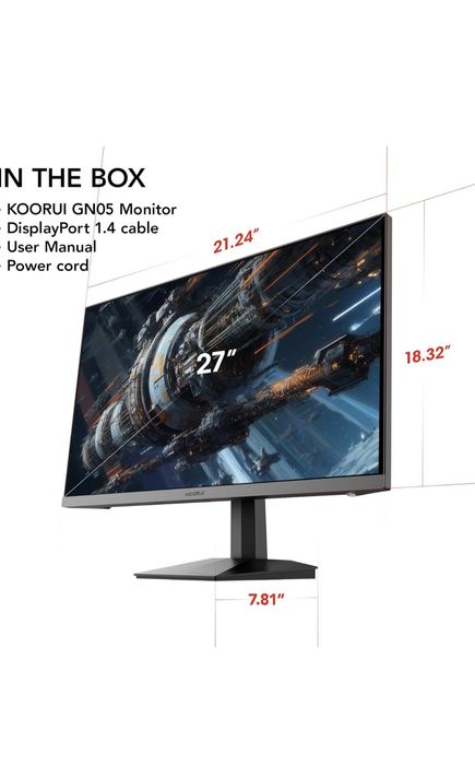 KOORUI Monitor 27 Inches, 240Hz, QHD2560x1440p