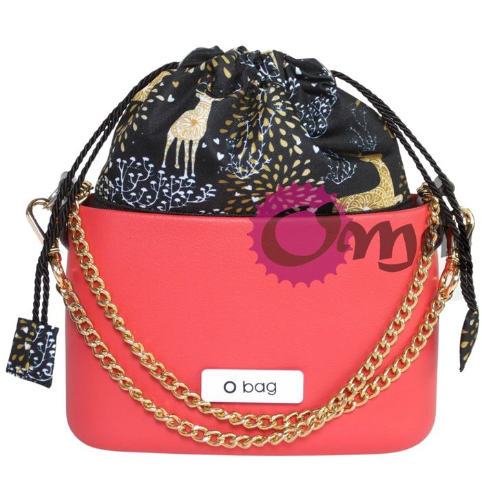 CZARNY organizer OBAG POCKET worek jelonki "złote" 1kieszeń komin OMAY