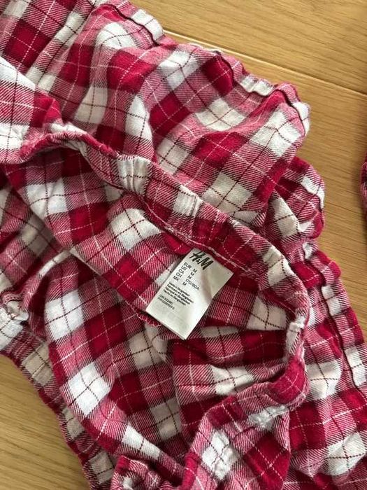 Piżama damska w kratkę flanela świąteczna czerwona na Święta, na Zimę