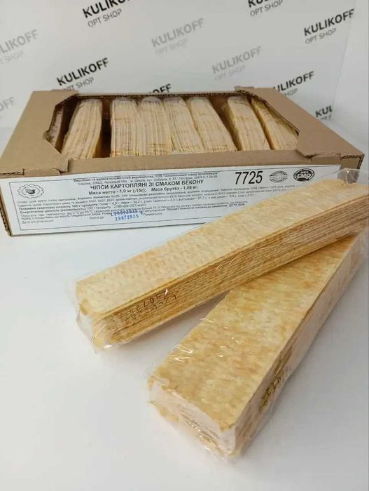 Чіпси вагові 1 кг (100 г упаковки) з різними смаками, коробка-екран