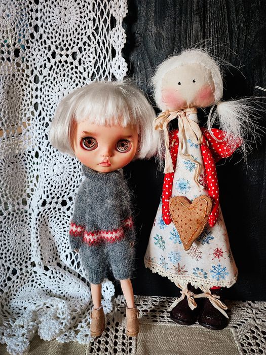 Новорічний різдвяний декор: хендмейд лялька ангел ручна робота