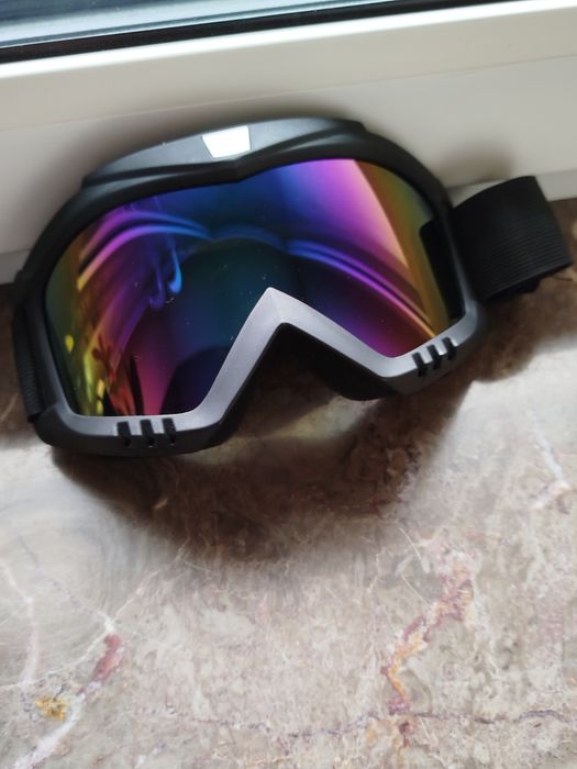 Google gogle narciarskie okulary przeciwsłoneczne do kasku hulajnoga Cross Enduro Narty przyciemniane regulacja na pasku