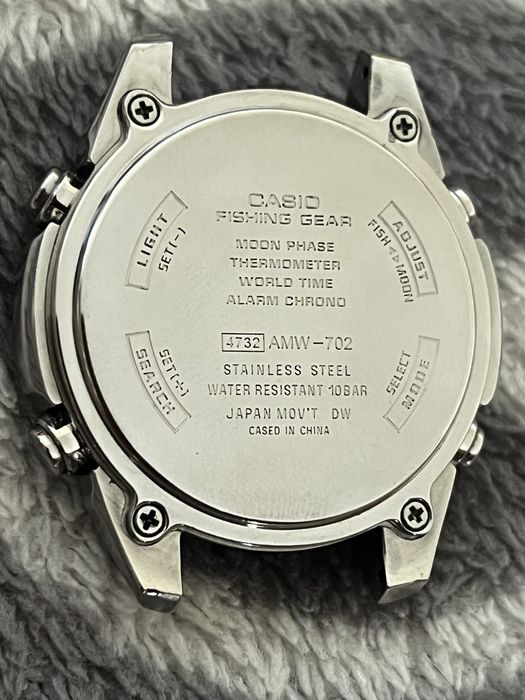 Годинник casio amw 702 fishing gear,для риболовлі, stainless steel