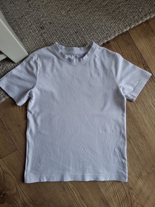 122cm 128cm biały T-shirt, koszulka basic