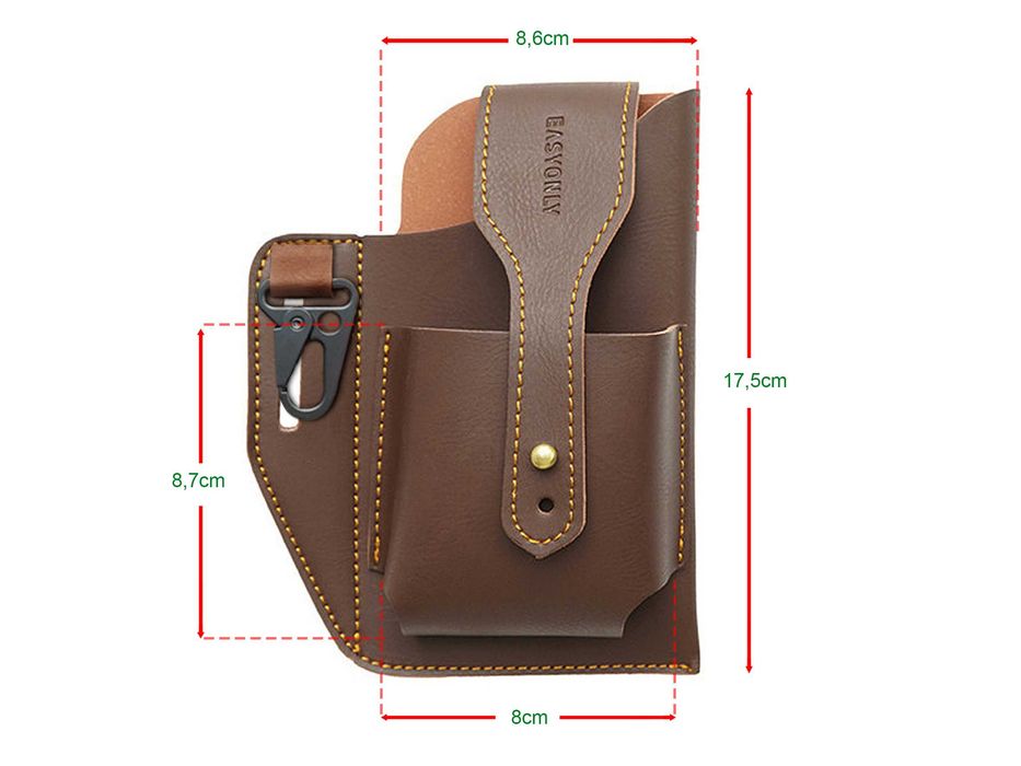 Bolsa de cintura para telemóvel com divisão e gancho