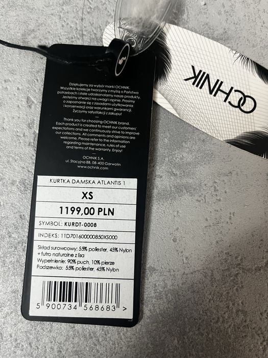 Kurtka z puchem i lisem  34 ochnik