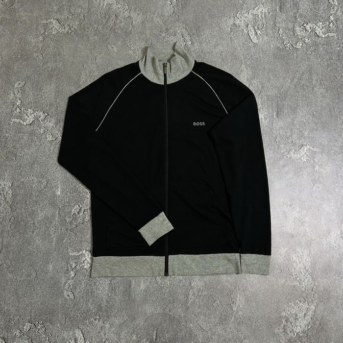 Олімпійка BOSS чорна з сірими вставками, розмір S, бавовна оригінал