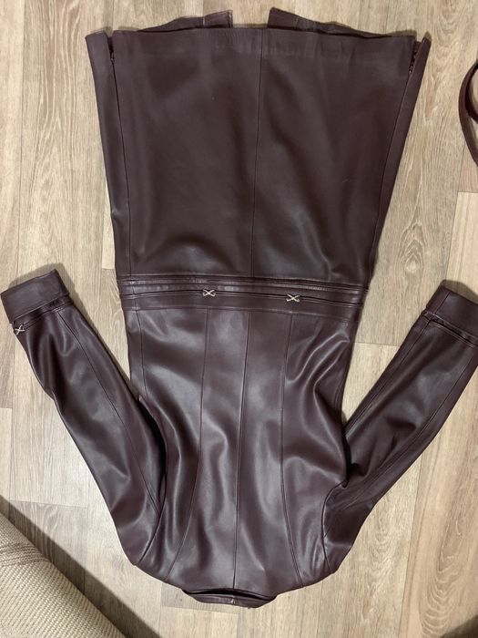 Женский кожаный плащ/женская кожаная куртка