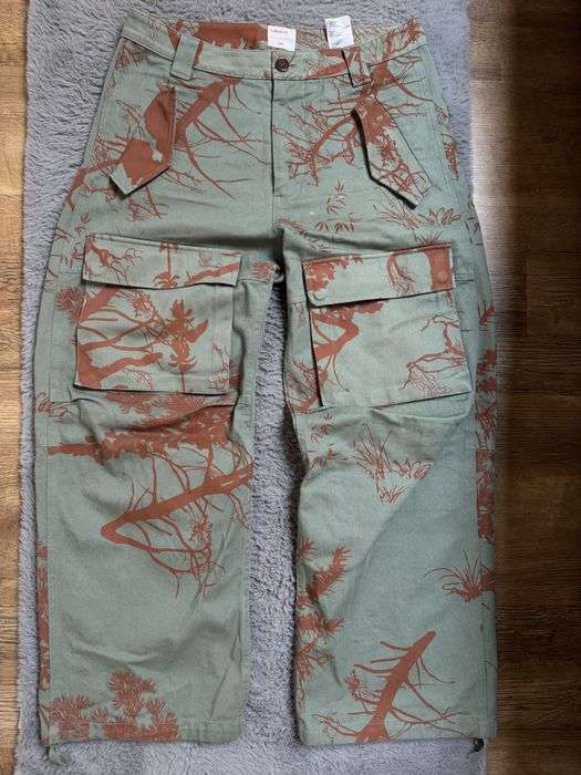 Spodnie cargo oversize y2k zielone szerokie reserved rozmiar M