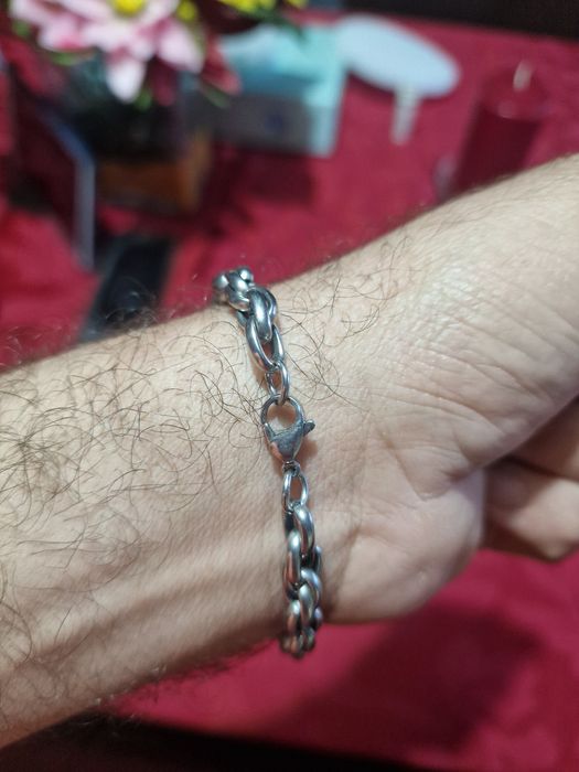 Pulseira 3 elos aço cirúrgico