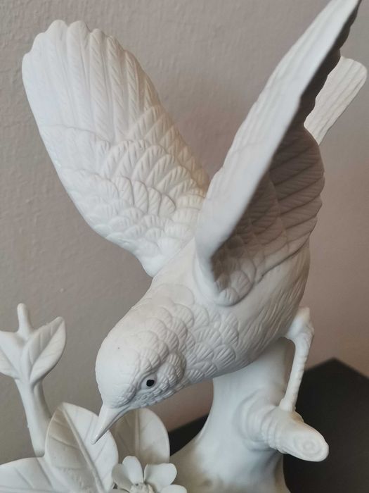 Figurka ceramiczna - Ptaszek na gałęzi - Vintage
