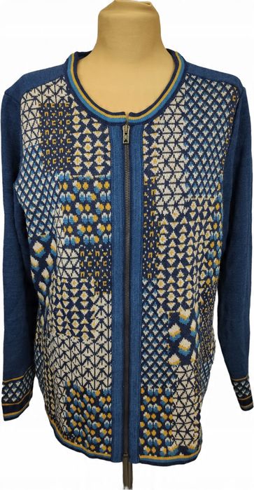 Afibel wzorzysty sweter damski na zamek rozm m/l