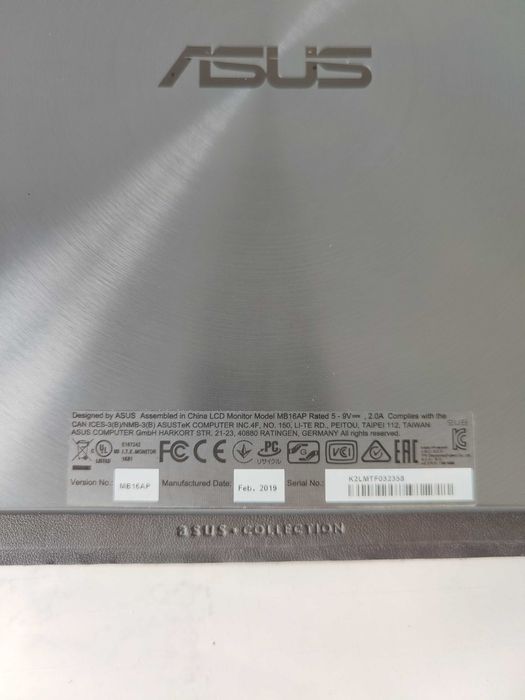 Портативний 15,6 монітор asus zenscreen go модель MB15AP full HD IPS