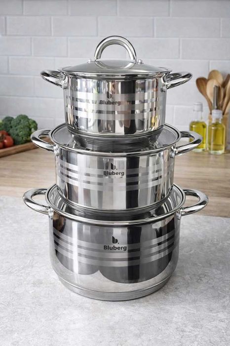 Zestaw garnków na indukcja gaz garnki ze stali nierdzewnej ZESTAW 12