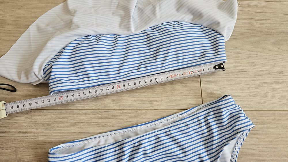 Stroj dwuczęściowy bikini 158/164 niebieski w paski