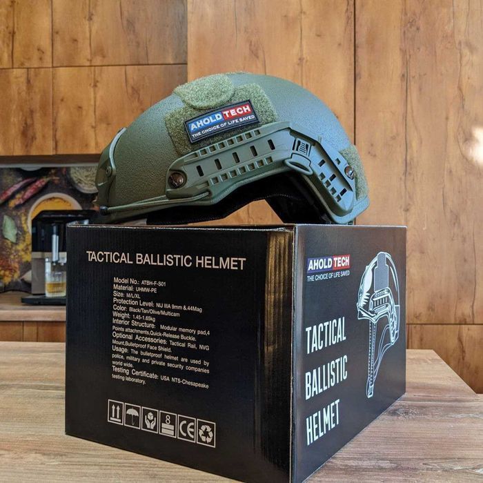 Офіційний Балістичний Шолом Ahold Tech - KEVLAR клас 3-А