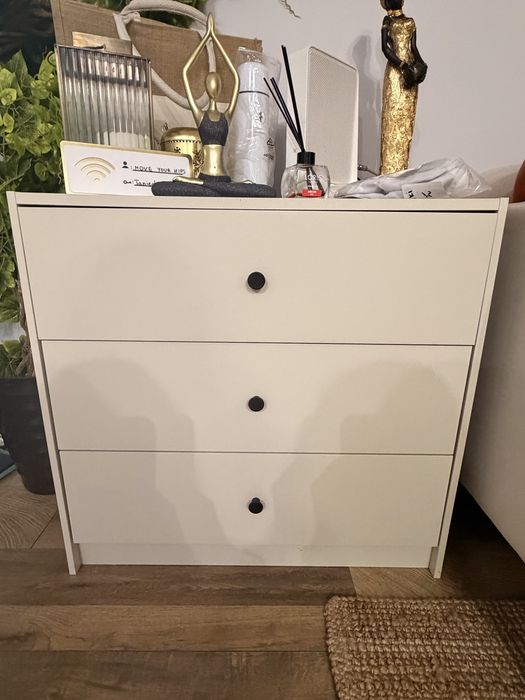 IKEA GURSKEN komoda 3 szuflady jasnobeżowy
