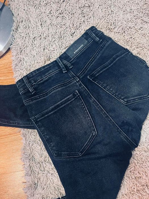 Stradivarius rurki 34 wysoki stan xs czarne