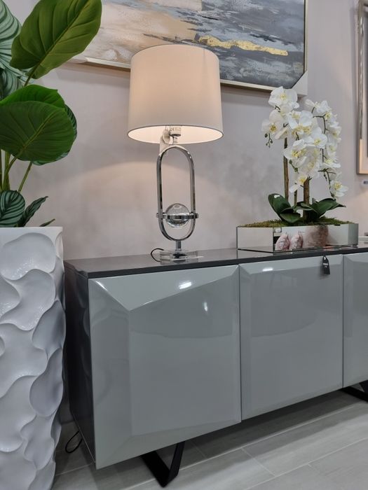 Aparador Cinza Brilho Modern - 160x46x77cm By Arcoazul