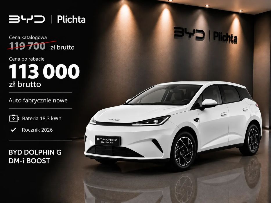 BYD Dolphin G Nowy model, bogate wyposażenie, duża bateria, duży rabat, plug-in