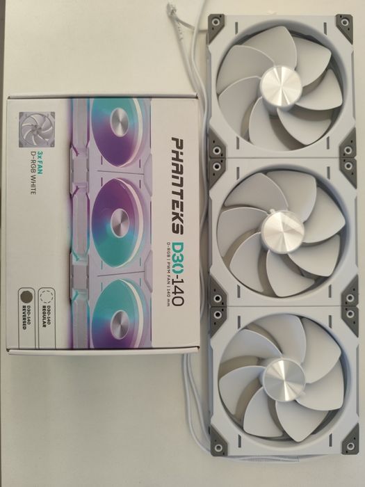3 вентилятора Phanteks D30-140 White revers