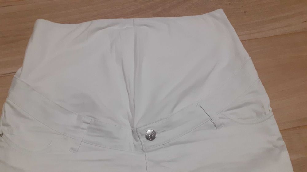 Białe spodnie nowe jeansy ciążowe dopasowane rozmiar 38 bpc bonprix