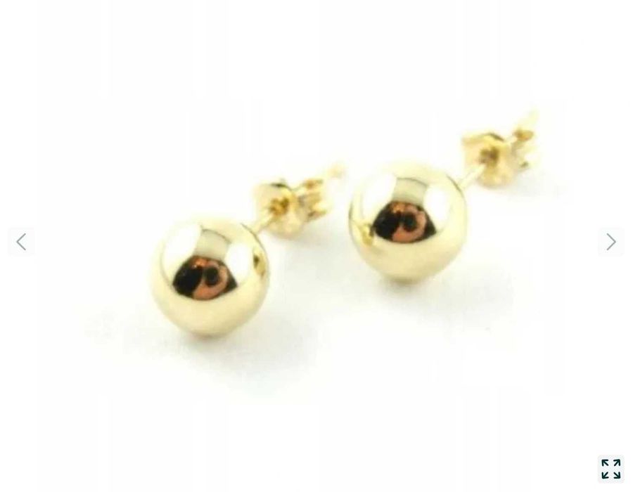 Złote kolczyki kulki _ p.585