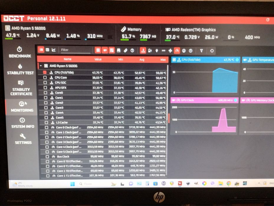 продам компьютер AMD 5600g\msi b450\g.skill2x8\ssd-m2-250\20`HPмонитор
