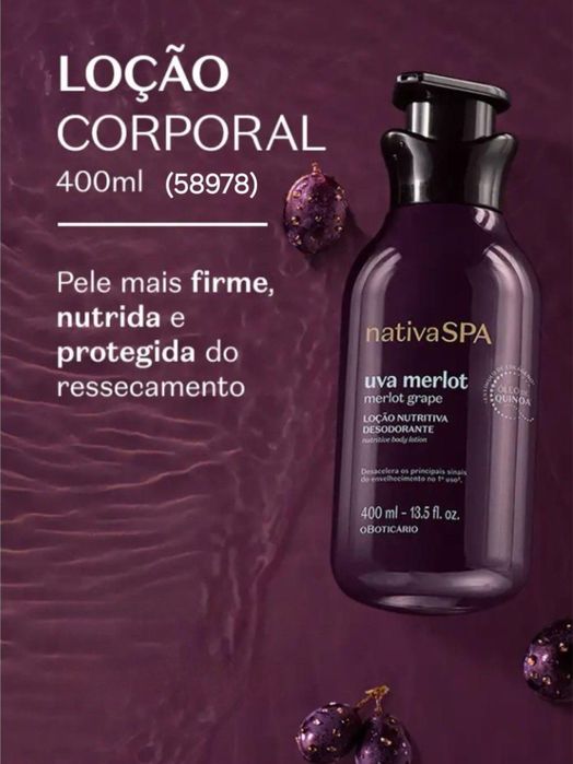 Loção Hidratante de Uva Merlot