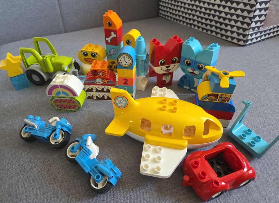 Duplo duży zestaw, klocki, figurki, pojazdy, podłogi (ponad 6 kg) oryginalne Lego
