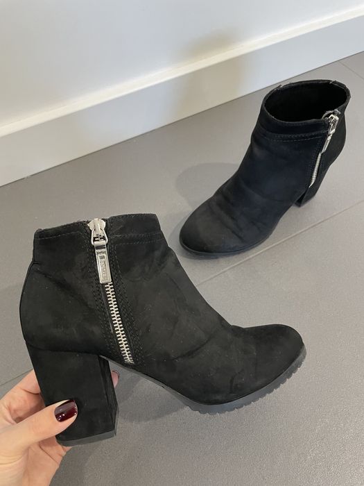 Buty Botki Bershka 37 na słupku czarne damskie