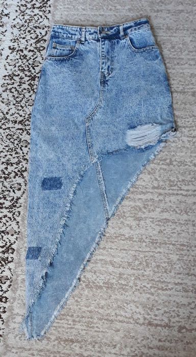 юпка женская асимметpичная джинсовая Alexander Wang оpигинал