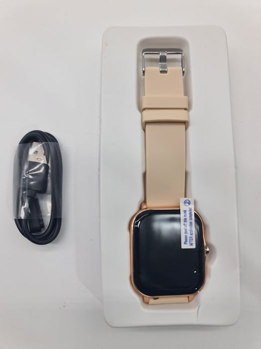 Smartwatch rosa dourado para senhora - novo
