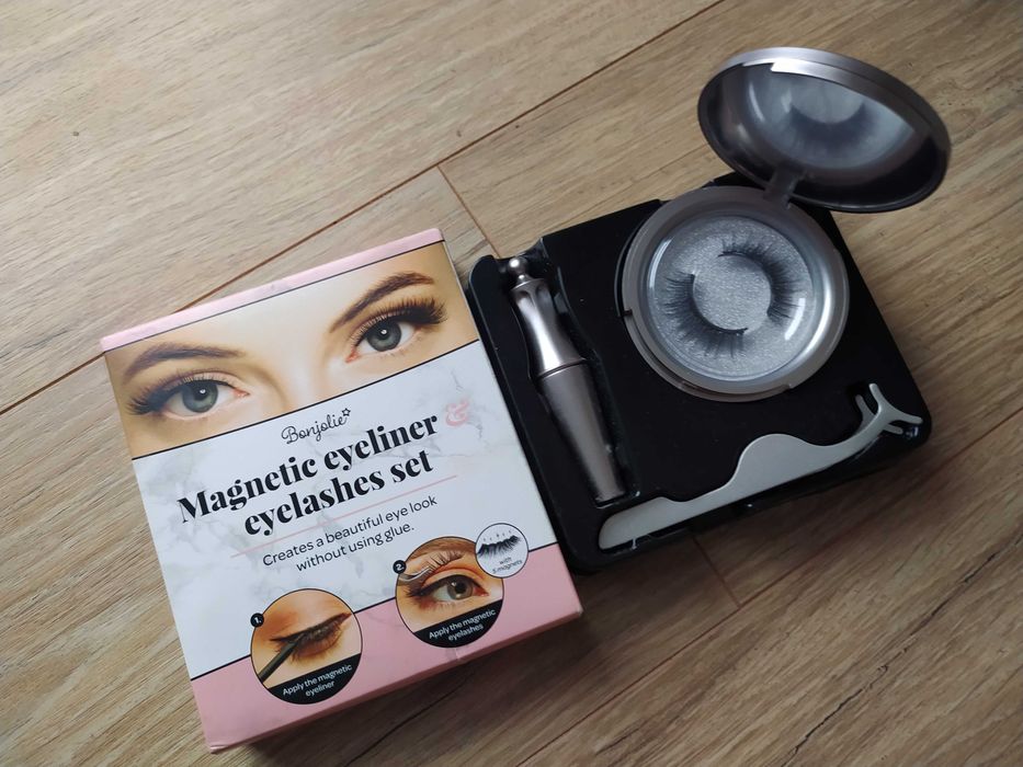 Zestaw rzęsy magnetyczne eyeliner pudełko z lusterkiem pęseta
