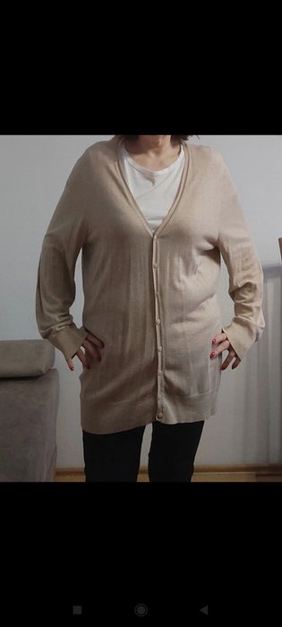 Sweterek długi, beżowy C&A, r.XXL