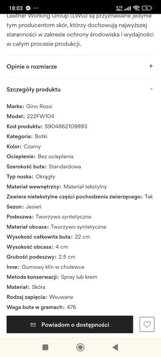 Botki sztyblety Gino Rossi 37