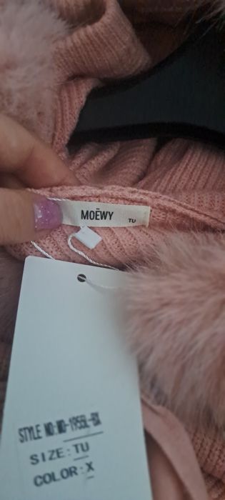Moewy,nowy sweter,pudrowy róż,r.42/44