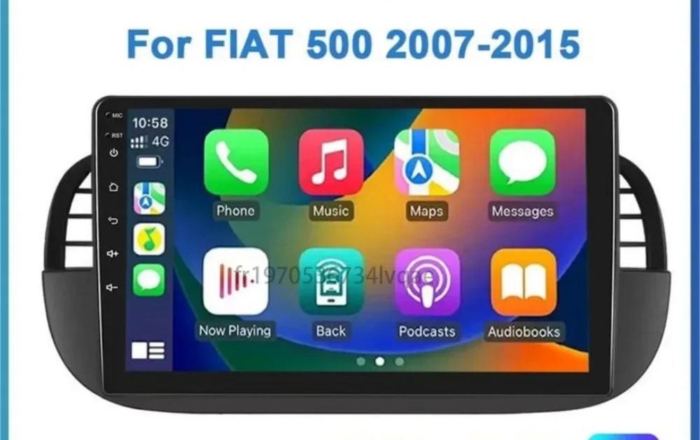 Rádio 9" android Fiat 500 CARPLAY WIFI GPS 2/32GB Novo