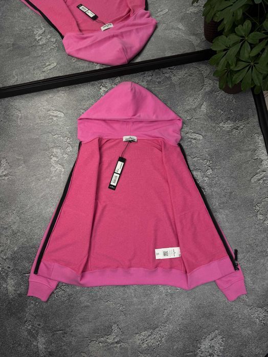 Зіп-худі Stone Island рожевий зип-худи Стон Айленд Стоун Айленд кофта худи стоник pink чоловіча жіноча унисекс спортивна кофта худі рожевий одяг