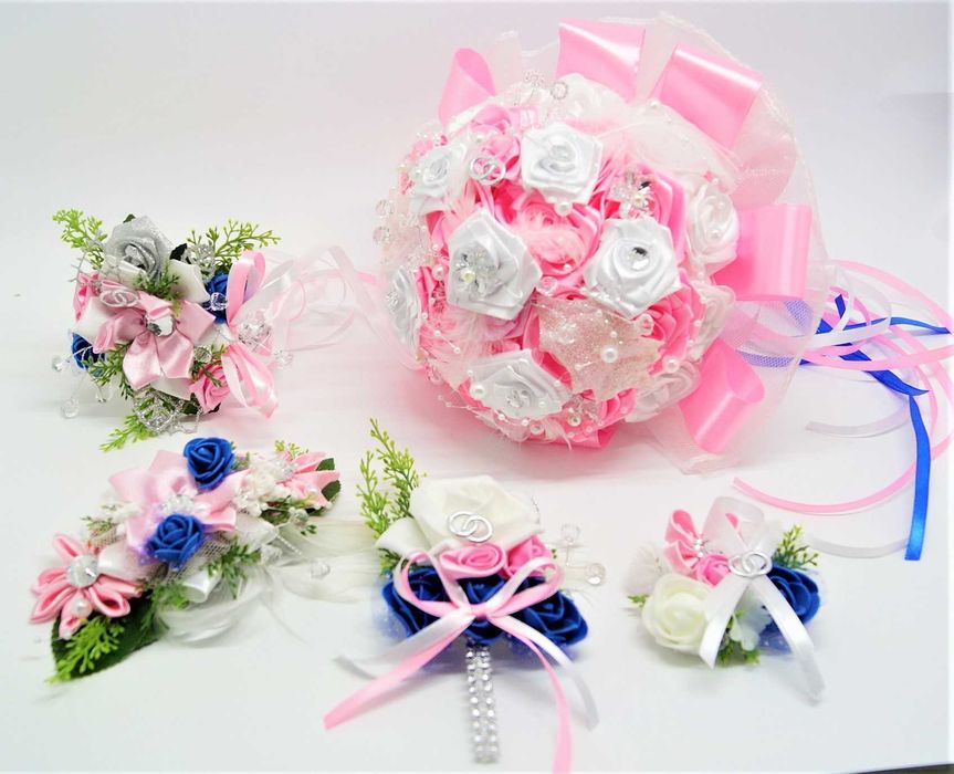 Komplet Ślubny Bukiet Korsarz Butonierka Grzebyk Ślub Dekoracja